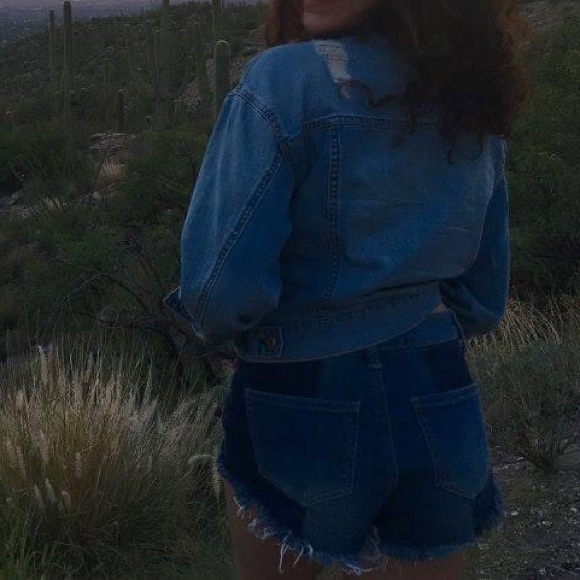 Trendy patchwork denim shorts - Picture 6 of 6